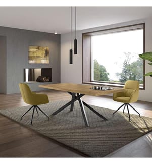 Spike Ausziehbarer Tisch 160/240x90 cm - Braun und Schwarz
