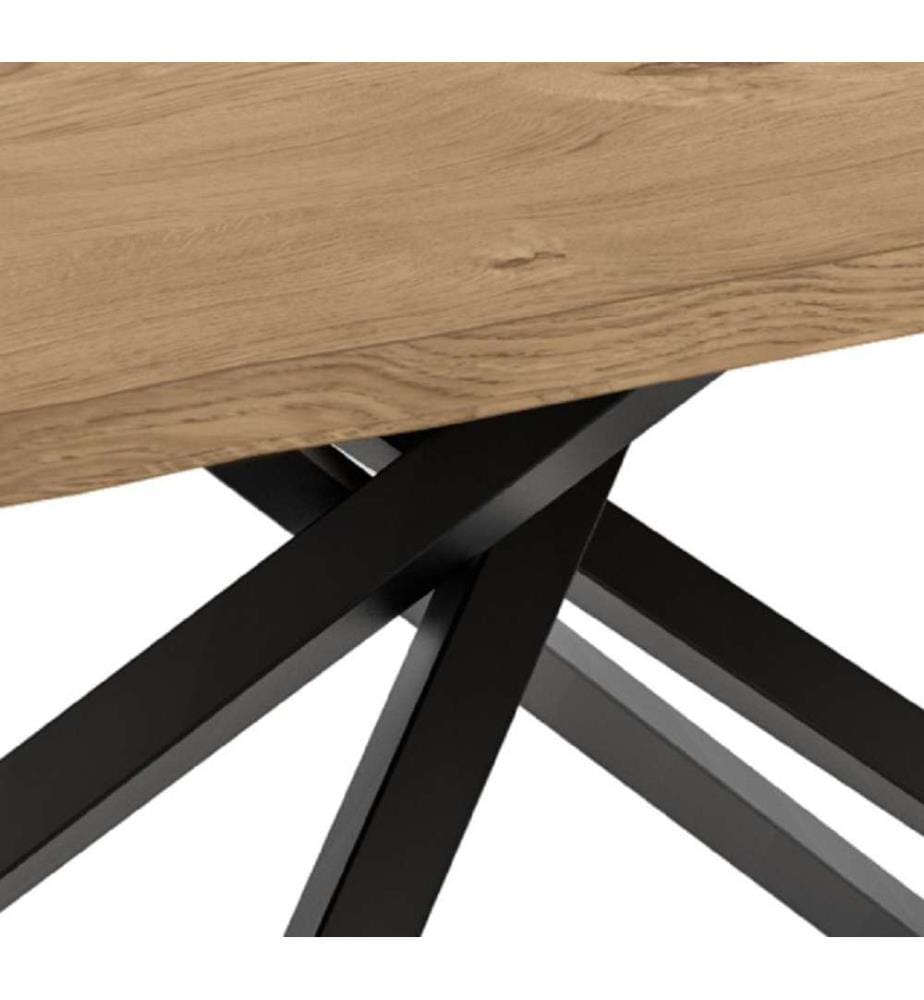 Spike Ausziehbarer Tisch 160/240x90 cm - Braun und Schwarz