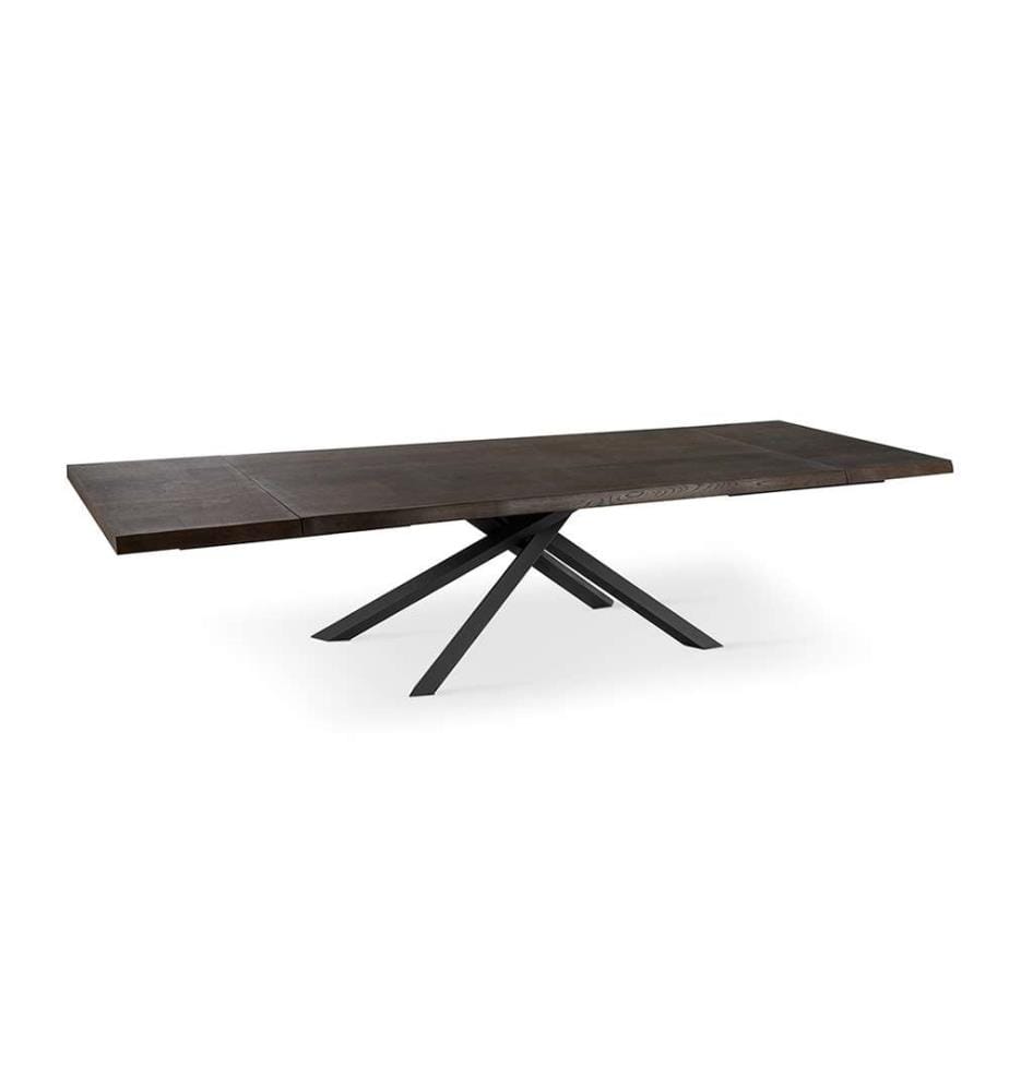 Spike Ausziehbarer Tisch 160/240x90 cm - Braun und Schwarz