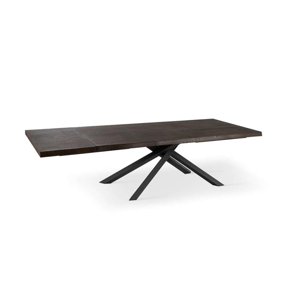 Spike Ausziehbarer Tisch 160/240x90 cm - Braun und Schwarz