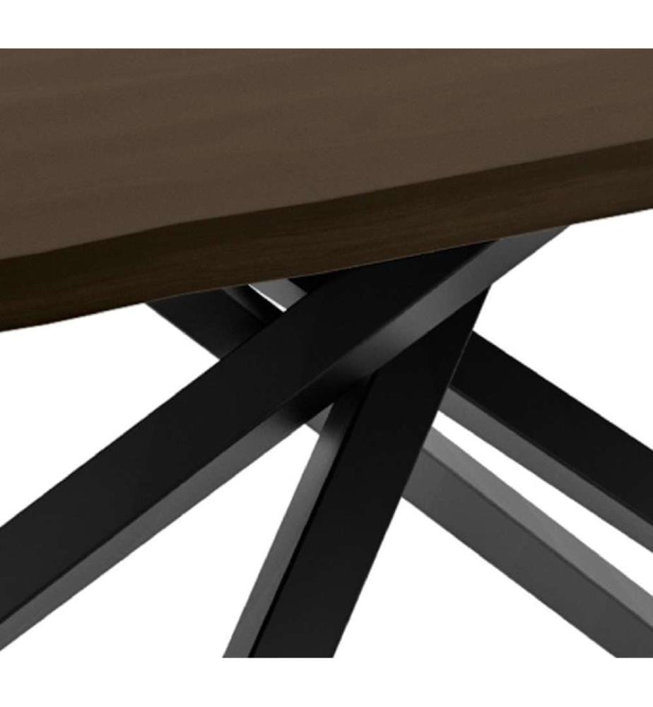 Spike Ausziehbarer Tisch 160/240x90 cm - Braun und Schwarz