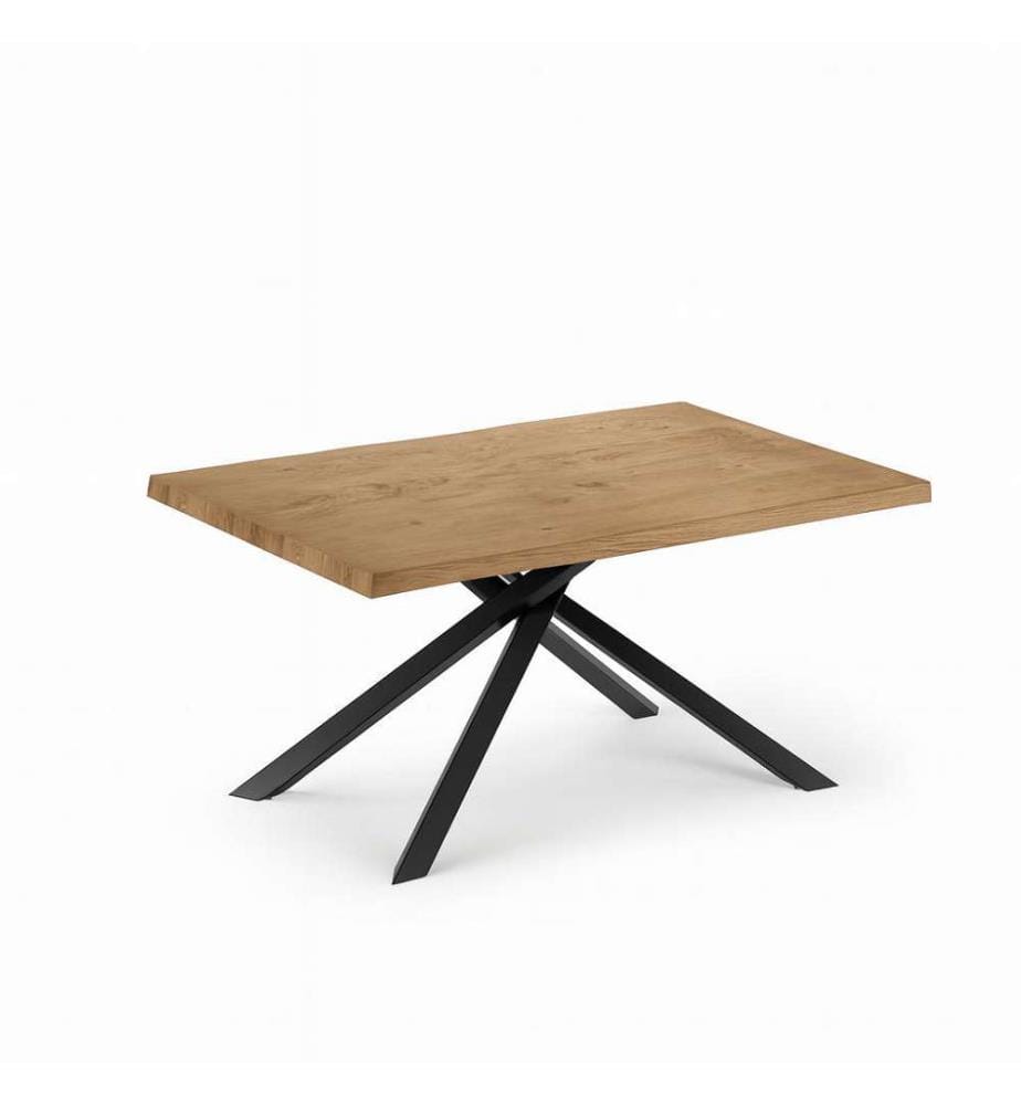 Spike Ausziehbarer Tisch 160/240x90 cm - Braun und Schwarz