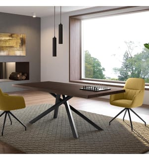 Spike Ausziehbarer Tisch 160/240x90 cm - Braun und Schwarz