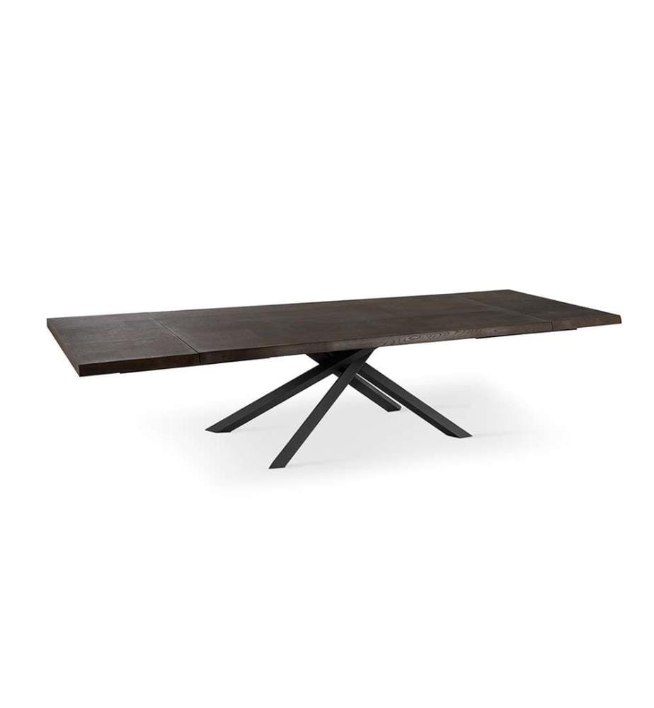 Spike Ausziehbarer Tisch 160/240x90 cm - Braun und Schwarz