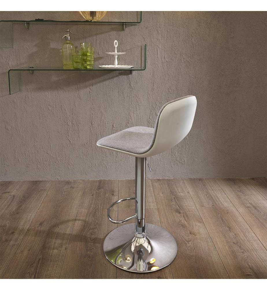 2er-Set Jimmy Stoffhocker 36x38,5x88/102 cm - Hellgrau und Weiss