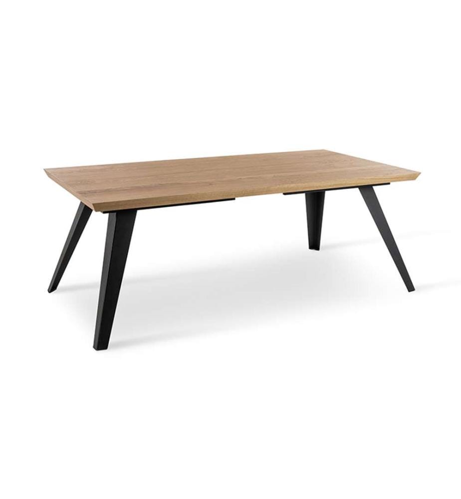 Tisch Scott 160 x 90 cm - Hellbraun und Schwarz