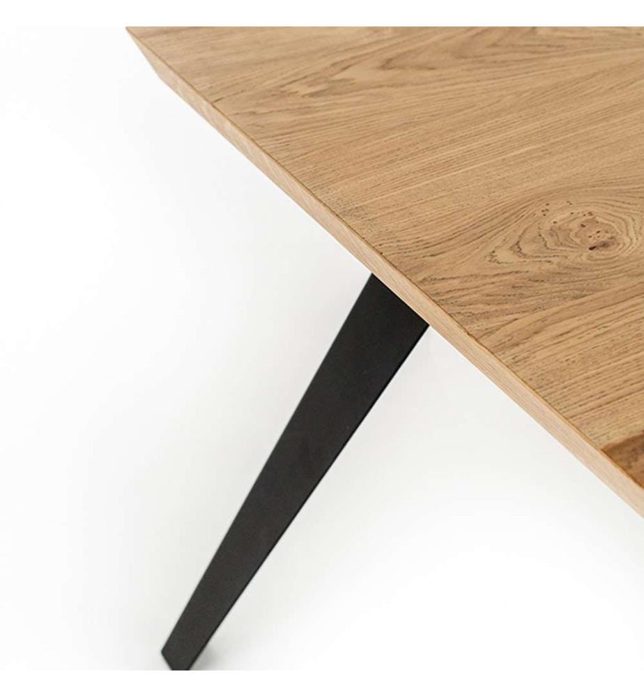 Tisch Scott 160 x 90 cm - Hellbraun und Schwarz