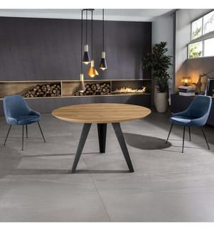 Enry Fixer Runder Tisch 130x130 cm - Braun und Schwarz