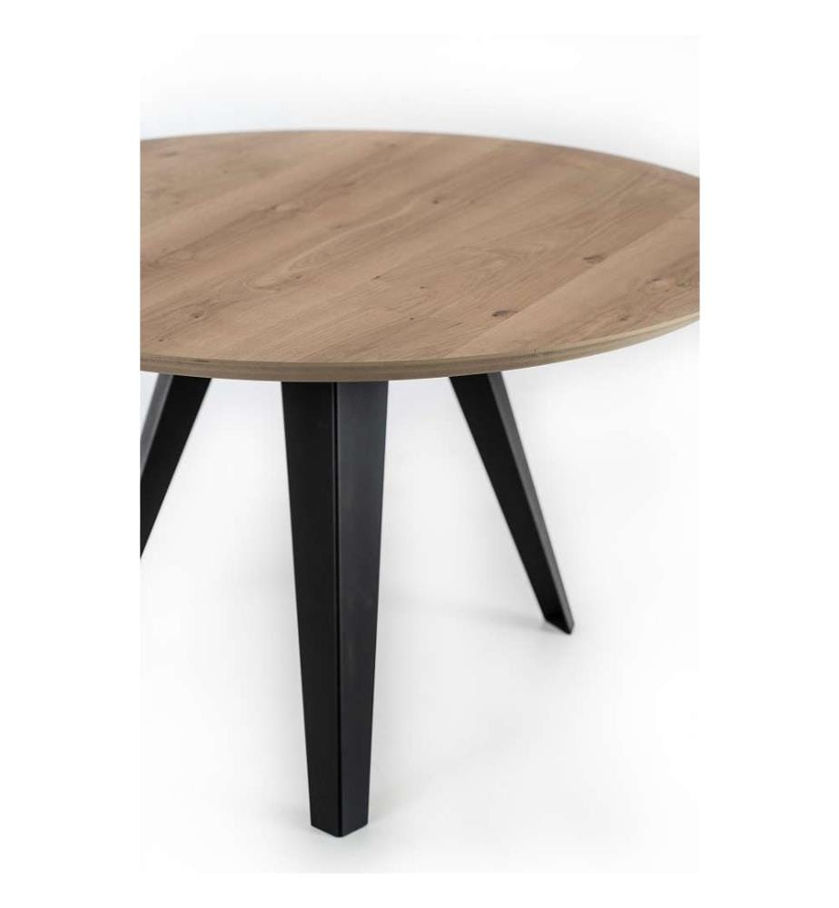 Enry Fixer Runder Tisch 130x130 cm - Braun und Schwarz