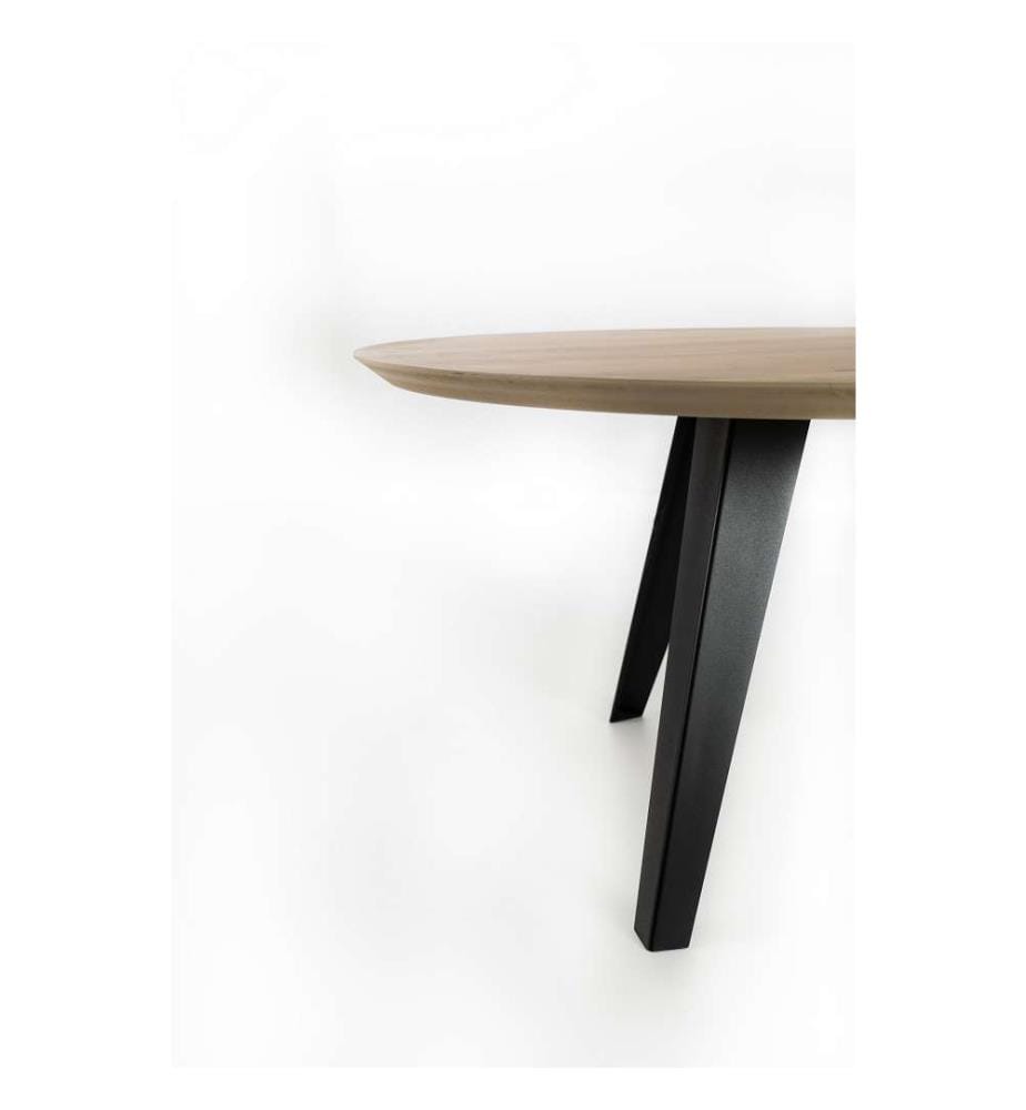 Enry Fixer Runder Tisch 130x130 cm - Braun und Schwarz