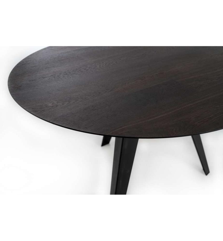 Enry Fixer Runder Tisch 130x130 cm - Braun und Schwarz