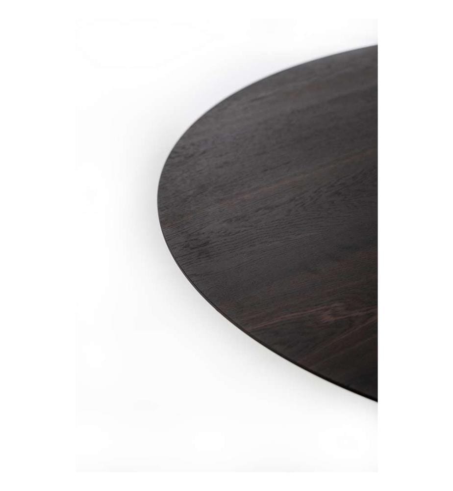 Enry Fixer Runder Tisch 130x130 cm - Braun und Schwarz