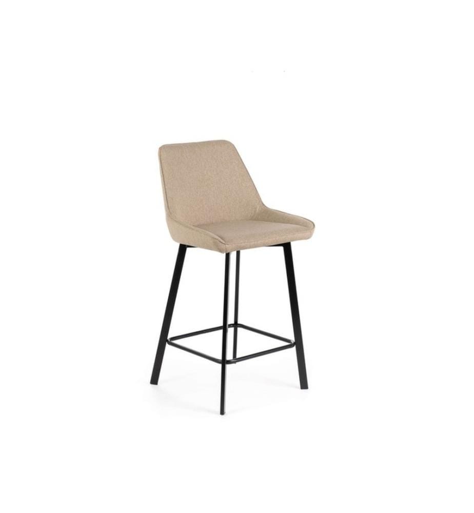 2er-Set Fuchs-Stoffhocker 44x50x94 cm - Beige und Schwarz