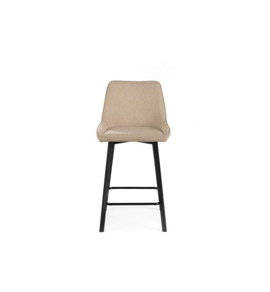 2er-Set Fuchs-Stoffhocker 44x50x94 cm - Beige und Schwarz