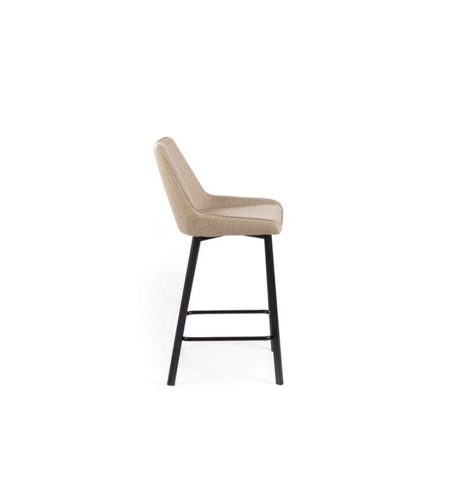 2er-Set Fuchs-Stoffhocker 44x50x94 cm - Beige und Schwarz