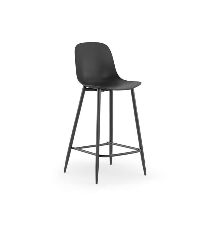 4er-Set Frida Hocker aus Polypropylen 47x47x92 cm - Schwarz