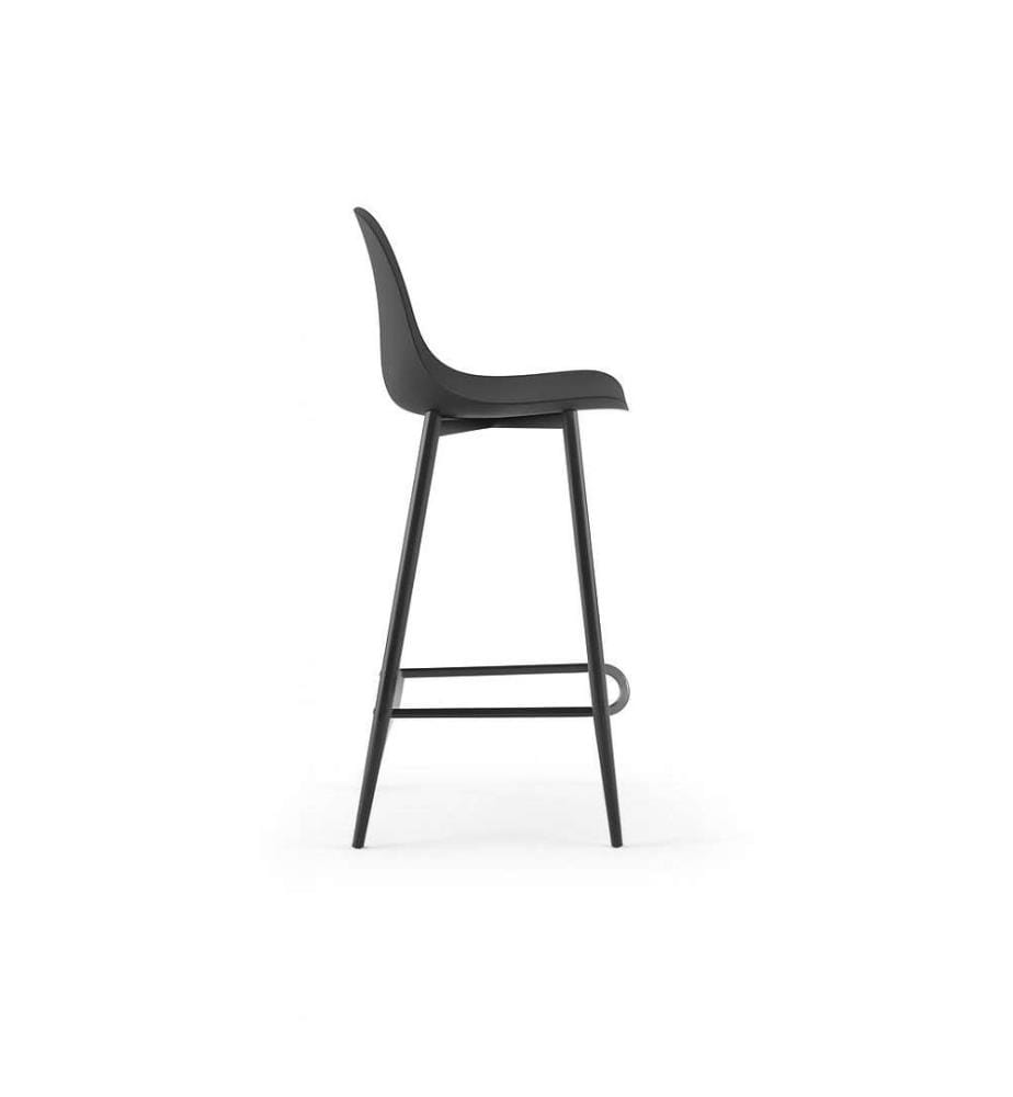 4er-Set Frida Hocker aus Polypropylen 47x47x92 cm - Schwarz