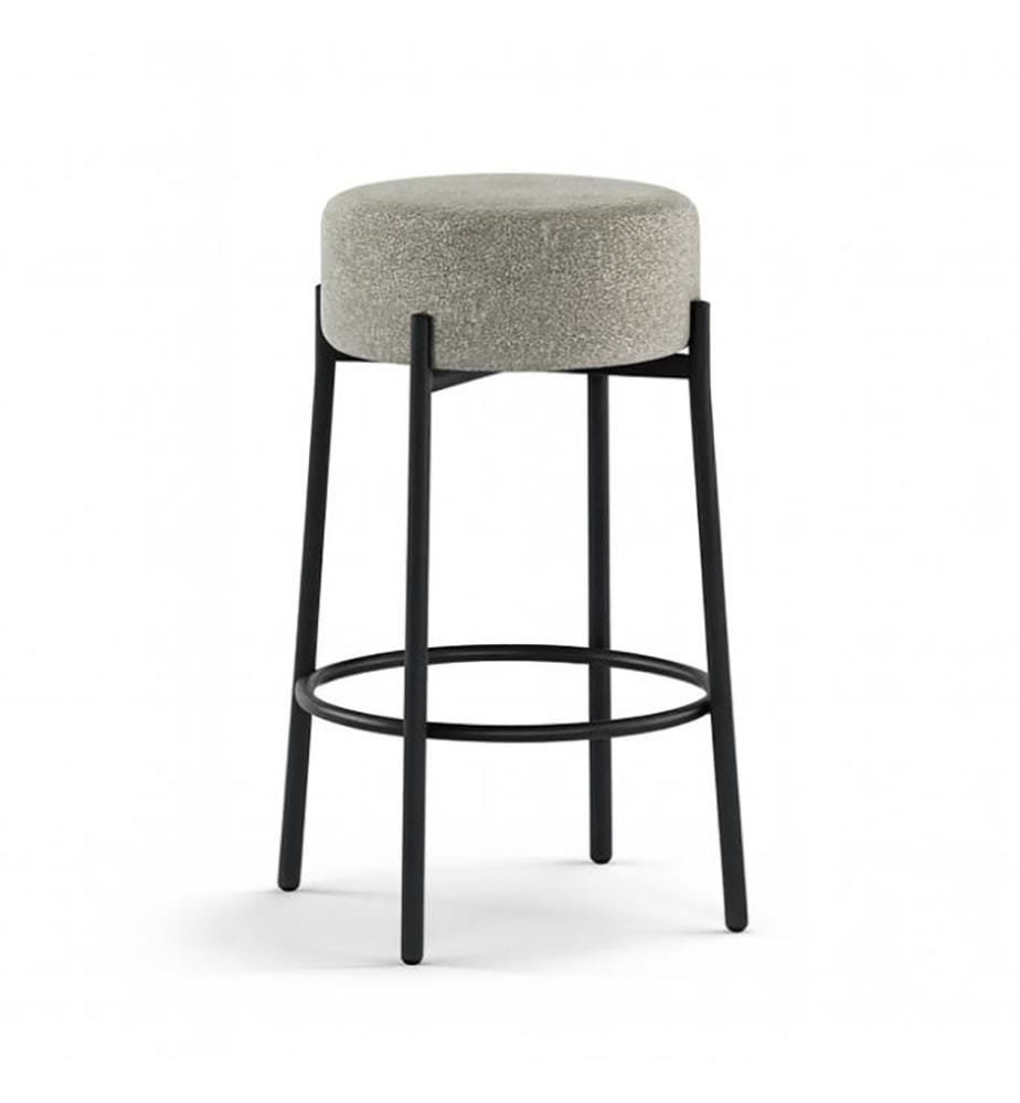 2er-Set Stoffhocker 41x41x67 cm - Hellgrau und Schwarz