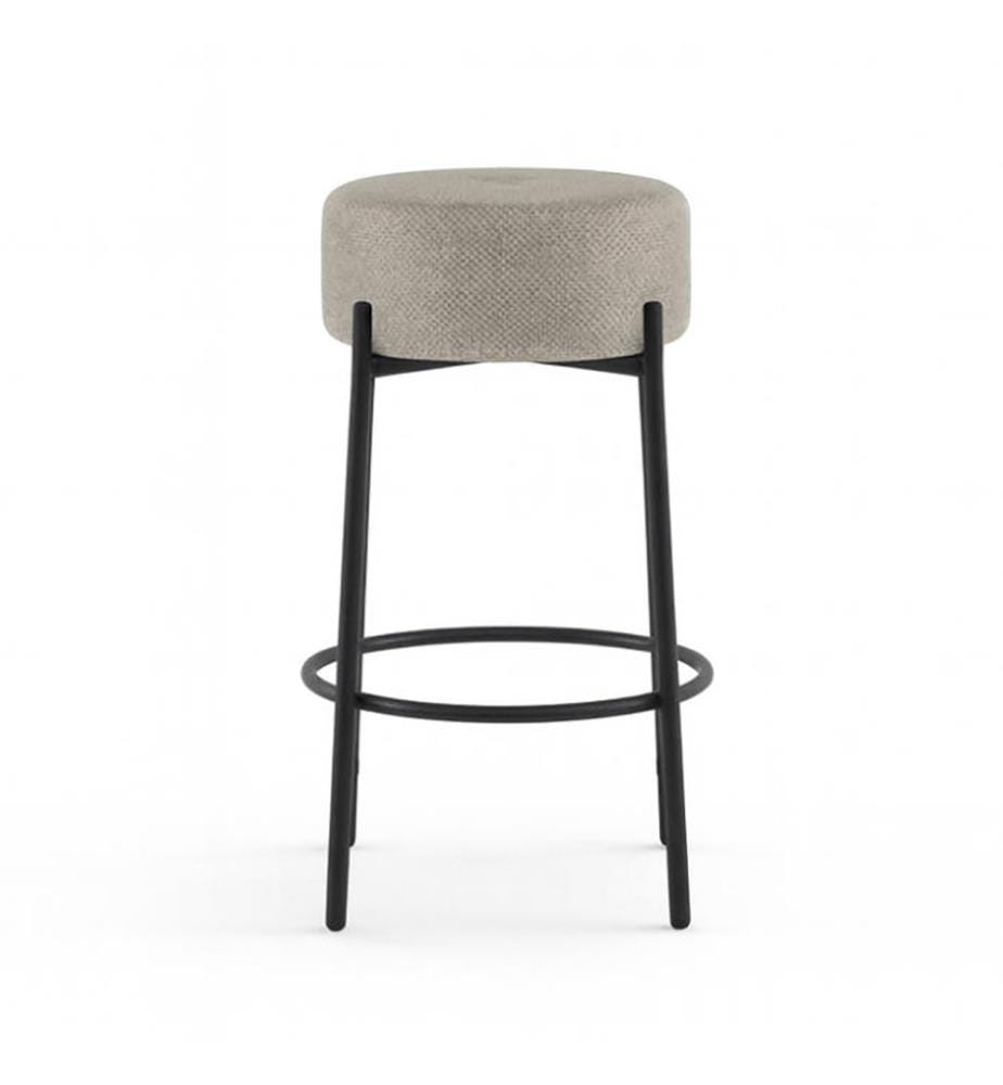 2er-Set Stoffhocker 41x41x67 cm - Hellgrau und Schwarz