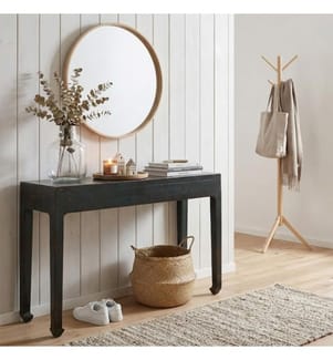 Consolle Wandkonsolentisch aus Holz 120x40x84 cm - Schwarz