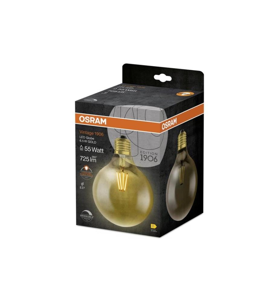 OSRAM - Lampe Vintage 1906 Globe, 7W, E27 Blanc chaud (WW)
