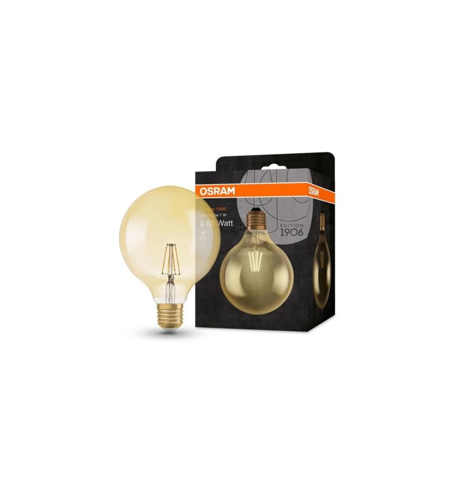 OSRAM - Lampe Vintage 1906 Globe, 6.5W, E27 Blanc chaud (WW)