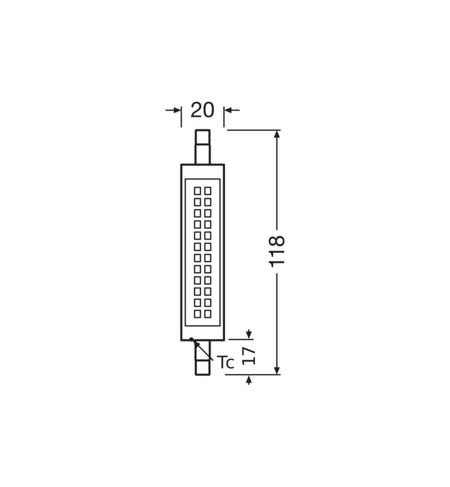 OSRAM - Lampe Star Slim Line 118, 11W, R7 s Blanc chaud (WW)