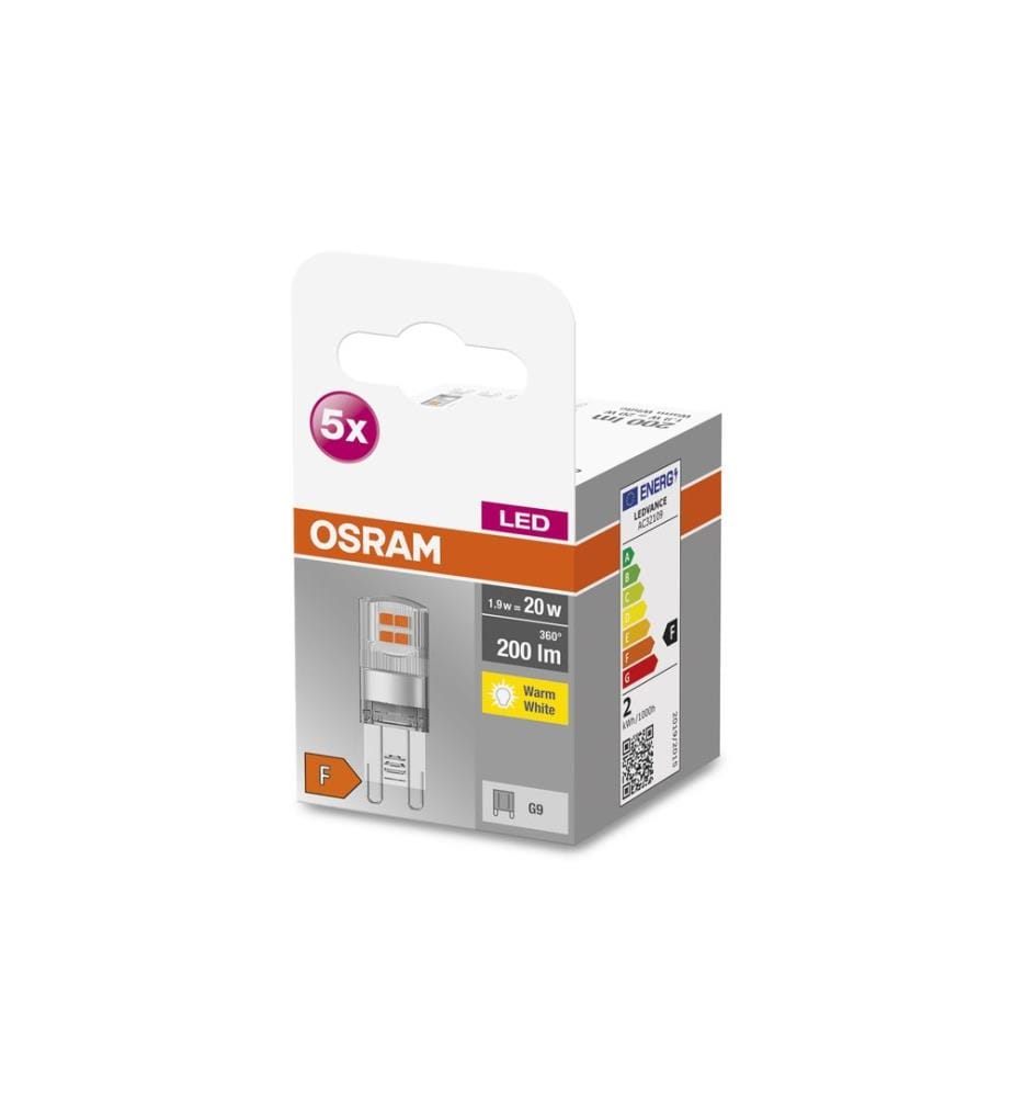 OSRAM - Lampe Base Pin 20, 1.9W, G9, Warmweiss (WW)