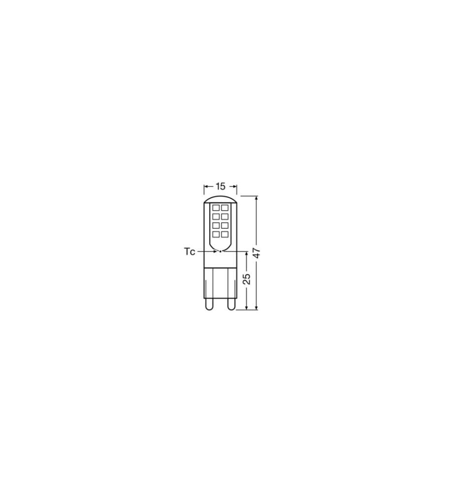 OSRAM - Lampe Base Pin 30, 2.6W, G9, Warmweiss (WW)