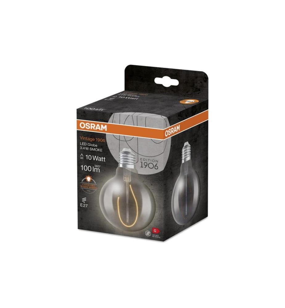 OSRAM - Lampe Vintage 1906 Globe 95 10, 3.4W, E27, Blanc chaud (WW)
