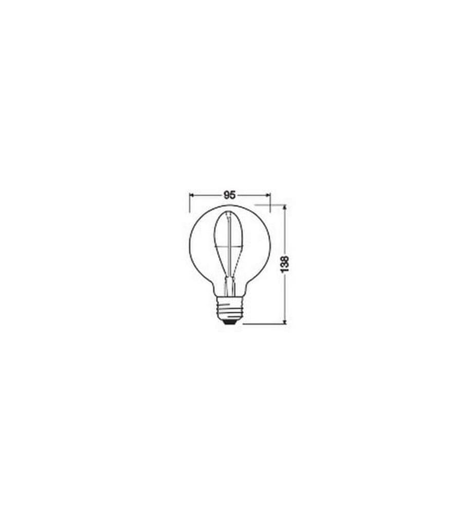 OSRAM - Lampe Vintage 1906 Globe 95 10, 3.4W, E27, Blanc chaud (WW)