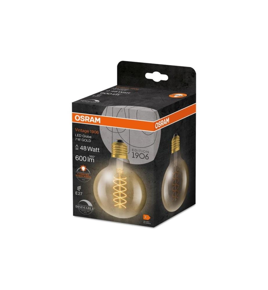 OSRAM - Lampe Vintage 1906 Globe, 7W, E27, Blanc chaud (WW)