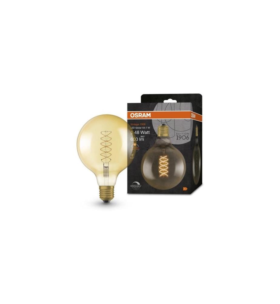 OSRAM - Lampe Vintage 1906 Globe, 7W, E27, Blanc chaud (WW)