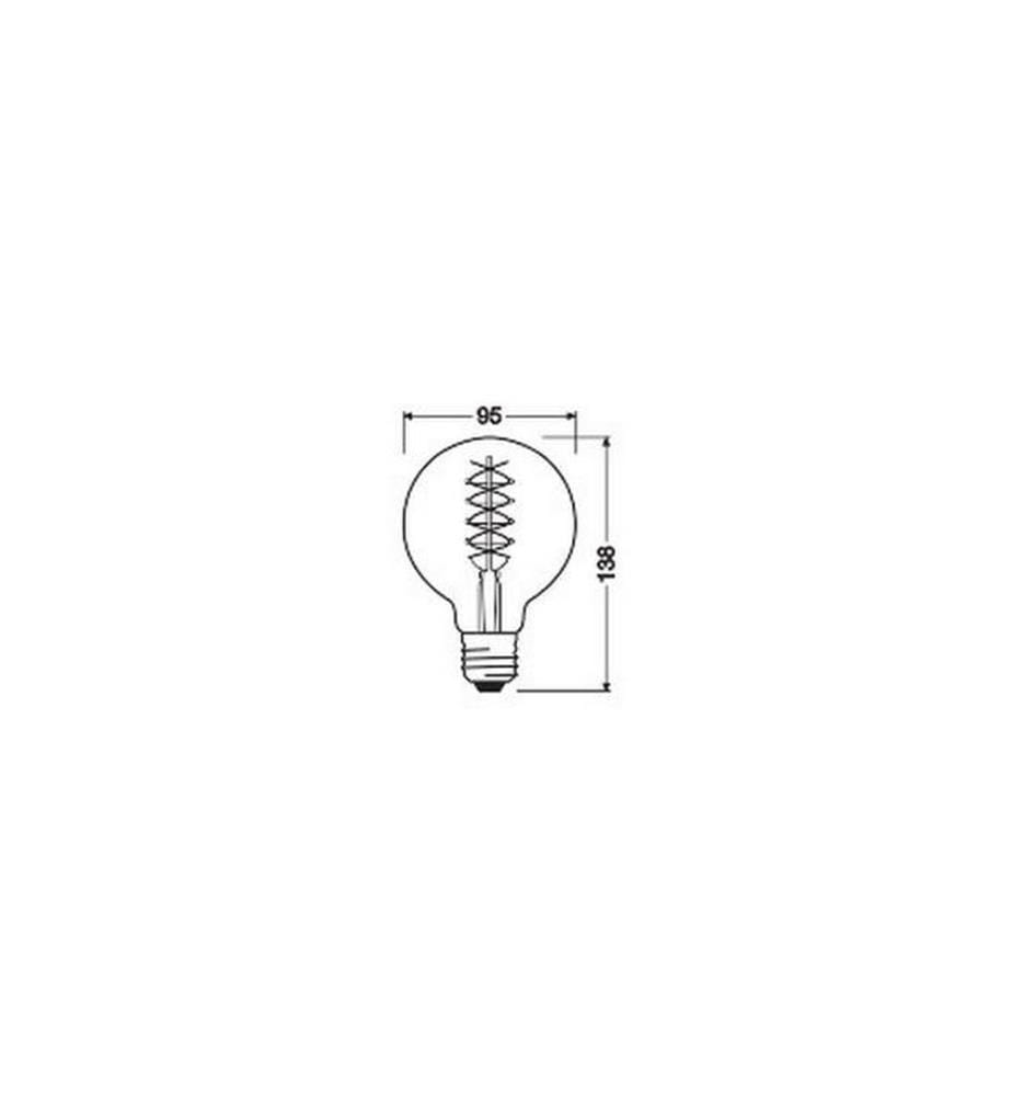 OSRAM - Lampe Vintage 1906 Globe95, 7.8W, E27, Blanc chaud (WW)