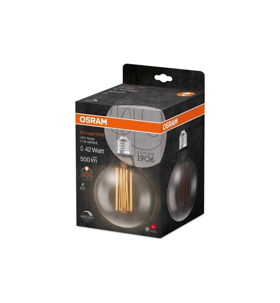 OSRAM - Lampe Vintage 1906 Globe125, 11W, E27, Blanc chaud (WW)