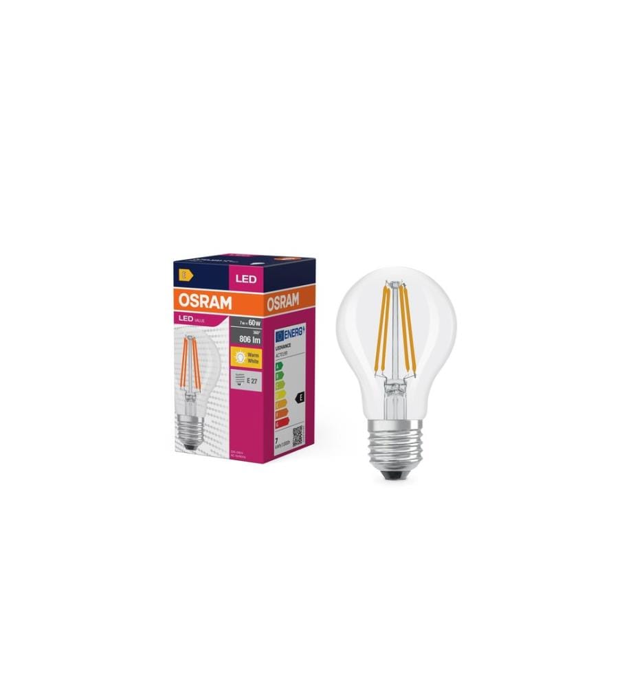OSRAM - Lampe LED VALUE CLASSIC A 6.5W, E27, Blanc chaud (WW)