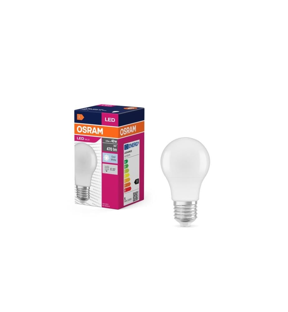 OSRAM - Lampe LED VALUE CLASSIC A 4.9W, E27, Blanc neutre (NW)