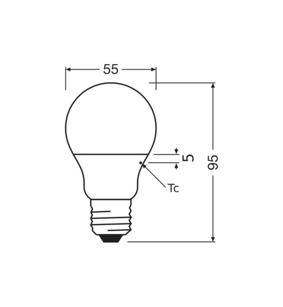 OSRAM - Lampe LED VALUE CLASSIC A 4.9W, E27, Blanc froid/blanc lumière du jour (KW)