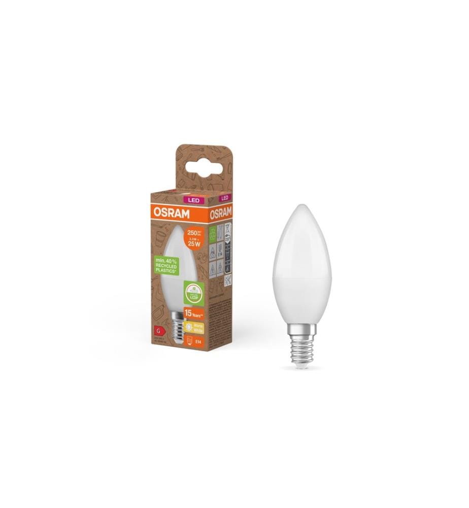 OSRAM - LED PCR LAMPS WITH CLASSIC B 3.3W, E14, Warmweiss (WW)
