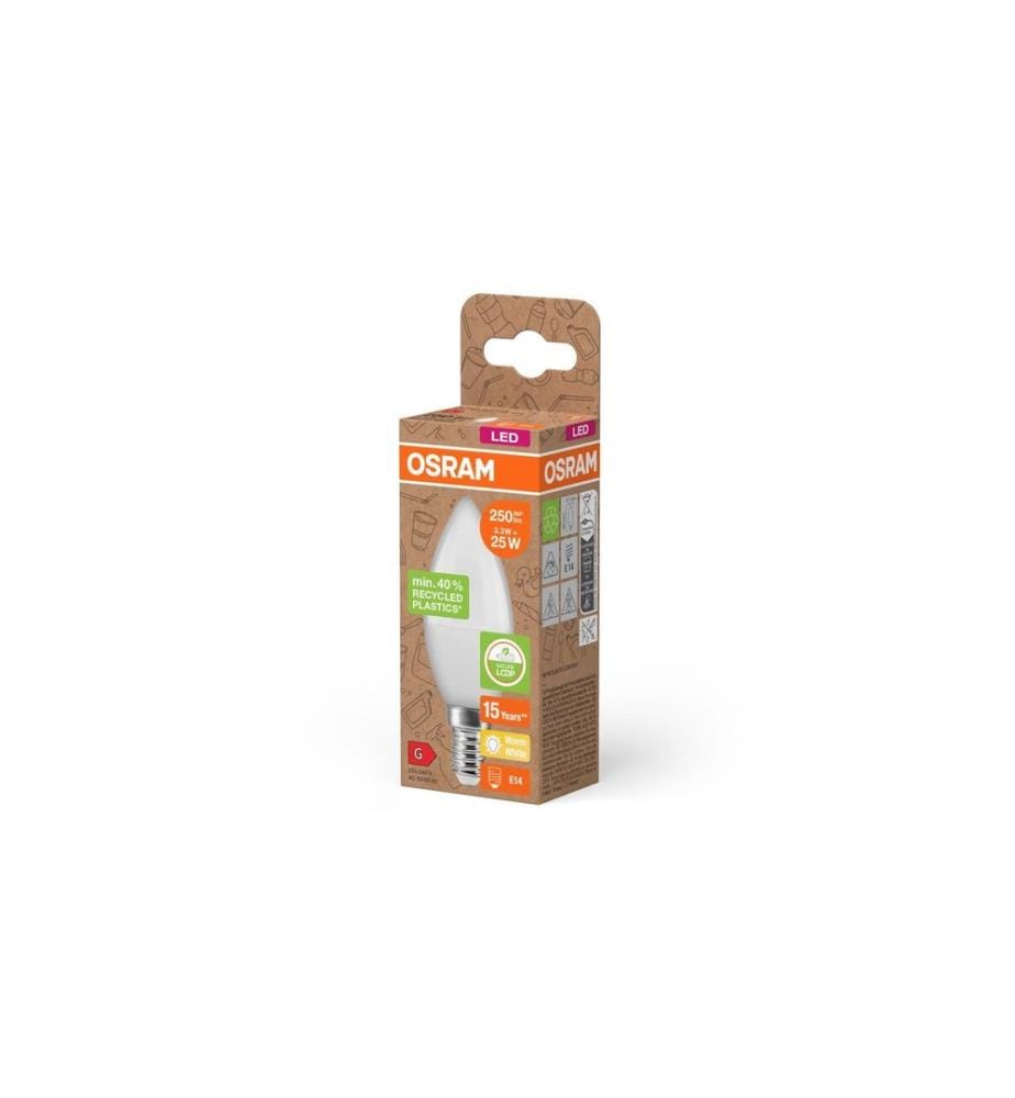 OSRAM - LED PCR LAMPS WITH CLASSIC B 3.3W, E14, Warmweiss (WW)