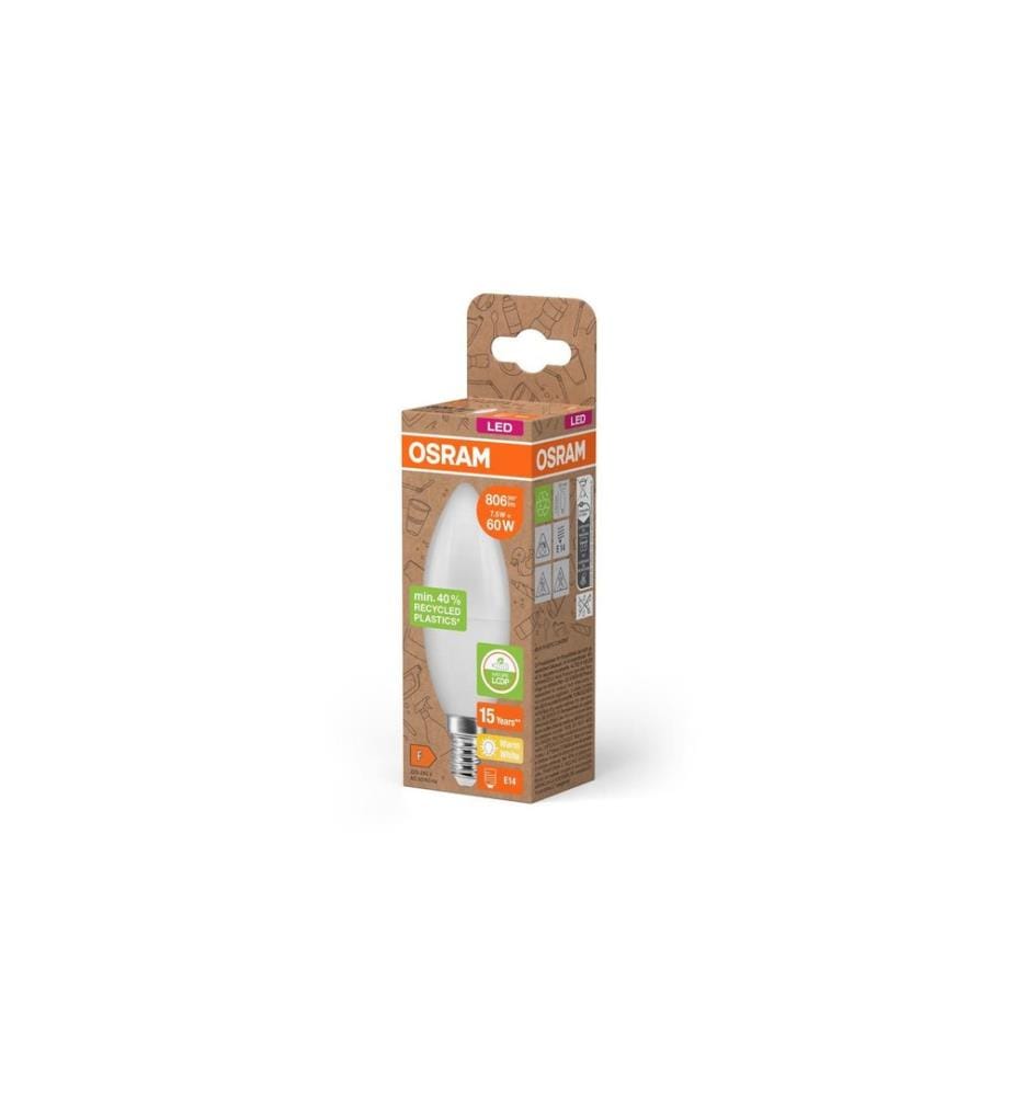 OSRAM - LED PCR LAMPS WITH CLASSIC B 7.5W, E14, Warmweiss (WW)