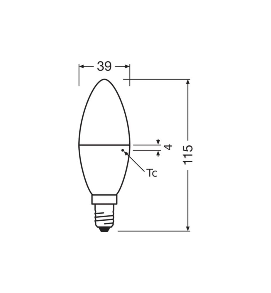 OSRAM - LED PCR LAMPS WITH CLASSIC B 7.5W, E14, Warmweiss (WW)