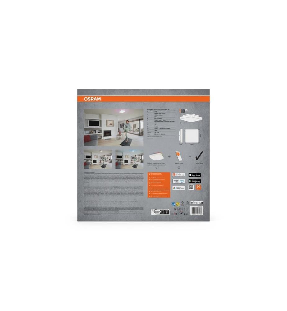 OSRAM - Plafonnier SMART+ Orbis Backlite Square 35x35 cm, RGB+TW