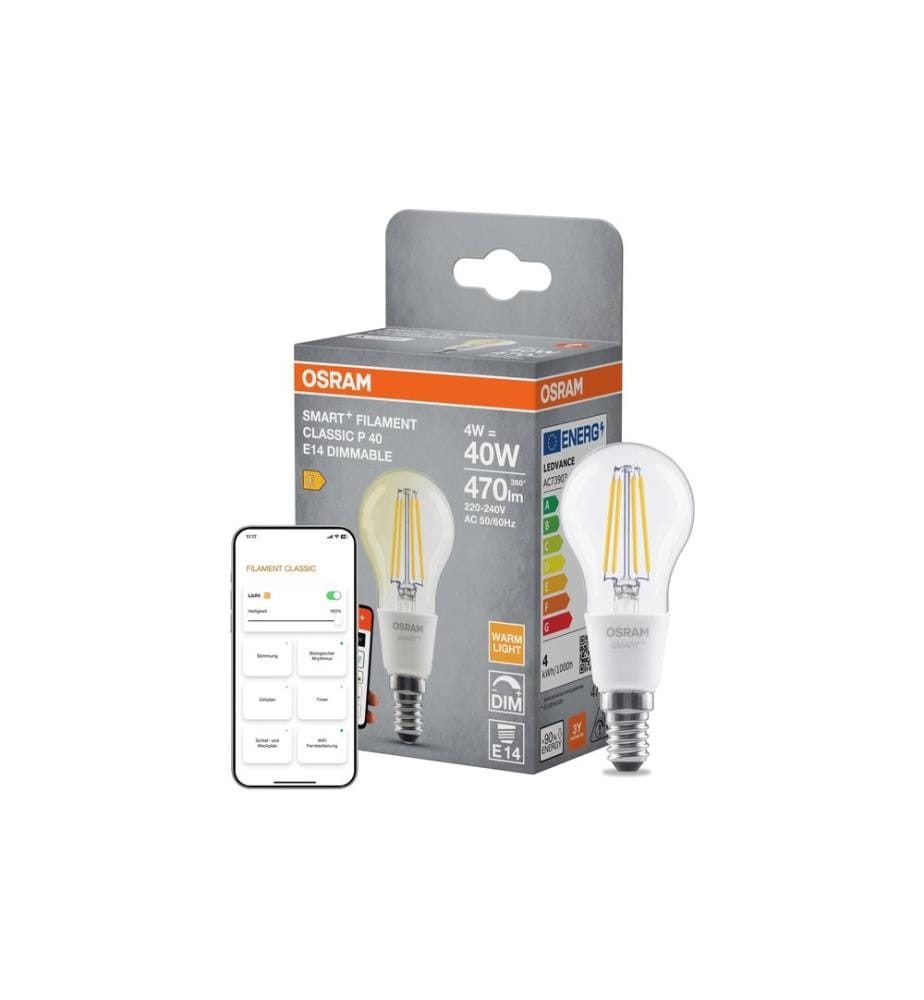 OSRAM - Ampoule P40D SMART+ WiFi, E14, 4 W, WW