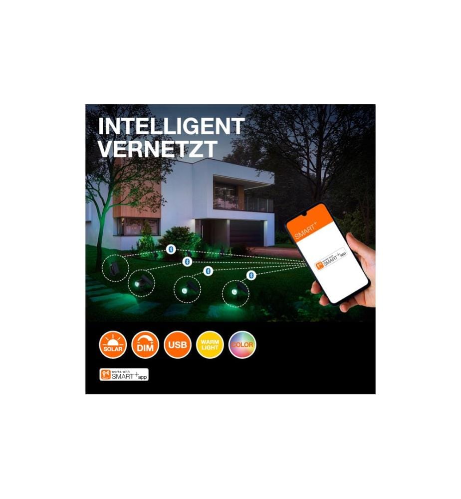 OSRAM - Spot de jardin plein air SMART+ Piquet de terre solaire RGB + W