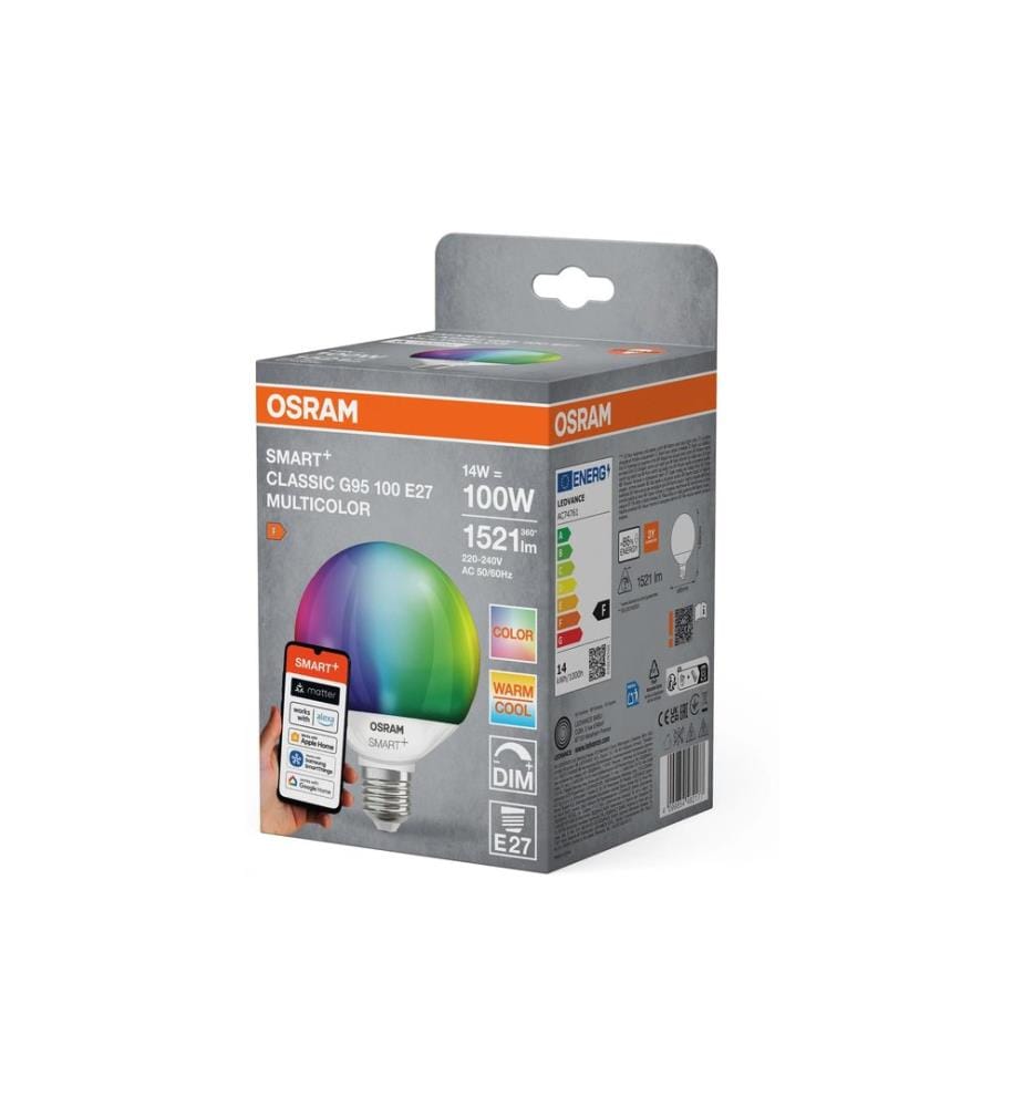 OSRAM Ampoule Globe 95 SMART+ WIFI, E27, 14 W, RGBW