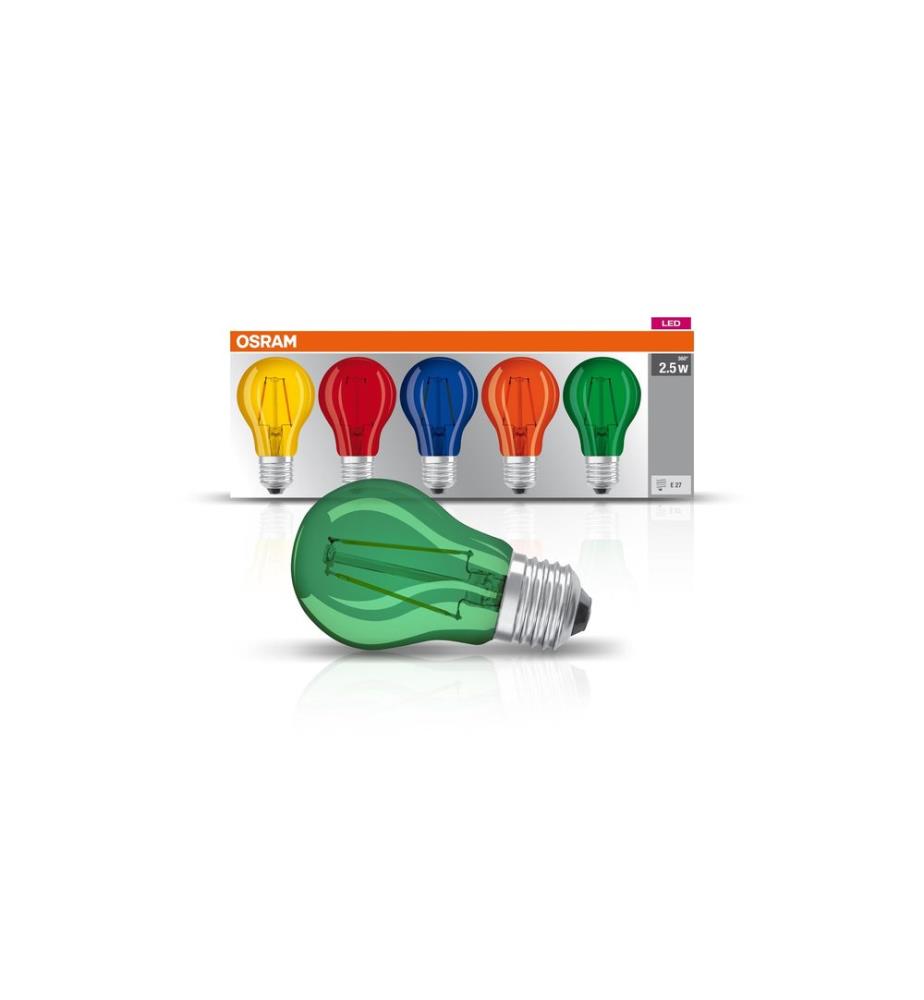 OSRAM Lamp Star Color Box, 2.5W, E27, 5 Piece, Multicolor
