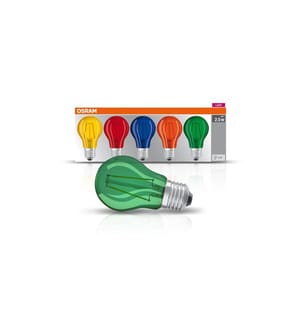OSRAM Lampe Star Color Box, 2.5W, E27, 5 pièces, Multicolore
