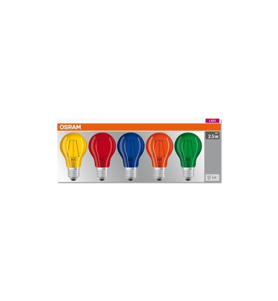 OSRAM Lamp Star Color Box, 2.5W, E27, 5 Piece, Multicolor