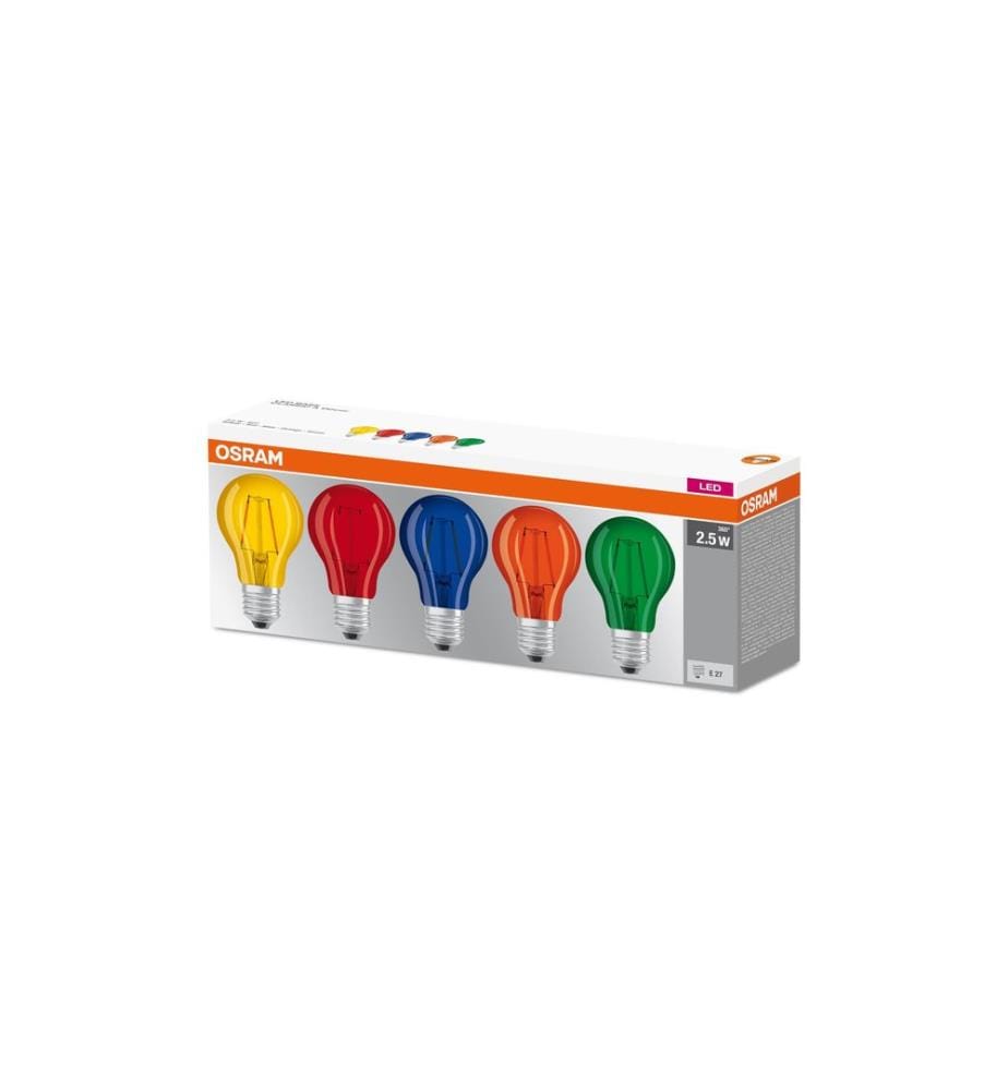 OSRAM Lamp Star Color Box, 2.5W, E27, 5 Piece, Multicolor